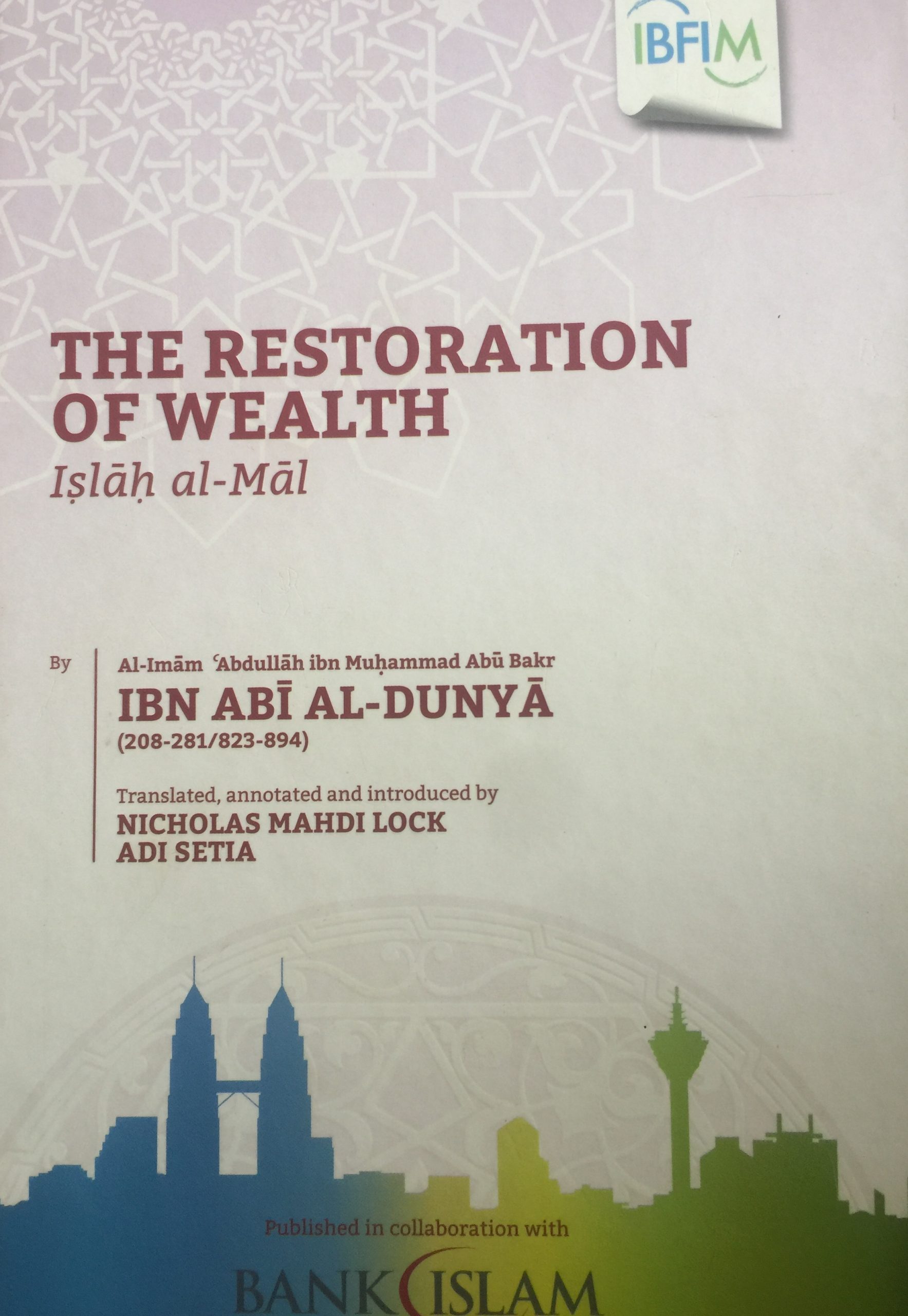 THE RESTORATION OF WEALTH